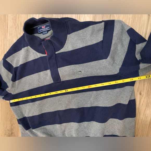 Vineyard Vines Striped Henley Mock Neck Pullover 100% Cotton MENS XL - Picture 5 of 6
